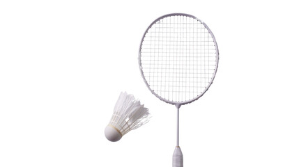 Badminton racket on transparent background