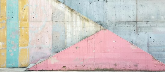 Aufkleber - Soft pastel colors add a tranquil touch to the processed concrete texture in this copy space image