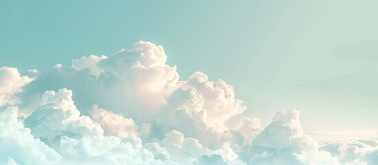 Wall Mural - soft blurry white clouds against the sky s copy space image