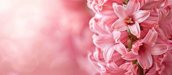 Aufkleber - A soft pink hyacinth flower creates a beautiful background with ample copy space image