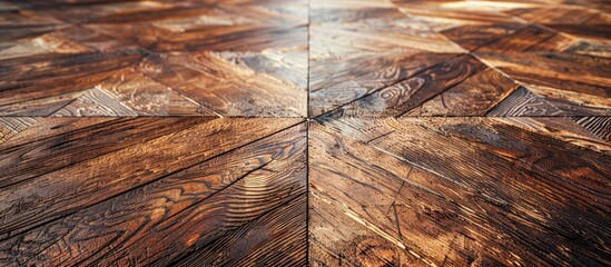 Wall Mural - Texture of wooden parquet flooring with copy space image