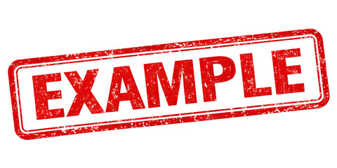 rubber stamp, example, red-rubber, transparent background, ai generated