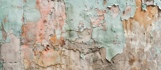 Aufkleber - Vintage background of an aged concrete wall with remnants of paint providing a retro vibe suitable for a copy space image