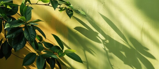 Canvas Print - Copy space image featuring a plant s shadow cast on a bright wall ideal for adding text