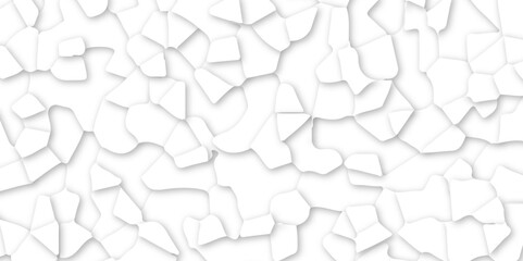 Wall Mural - White stained broken glass background design .white stained glass window art background .abstract seamless pattern with 3d shapes vector backdrop .