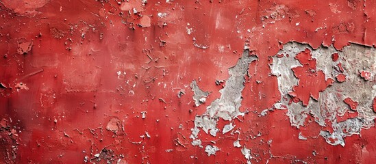 Aufkleber - Red concrete or plastered wall texture provides an abstract background perfect for designs with a copy space image