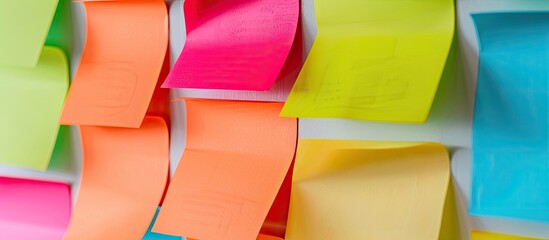 Poster - Wall mounted sticky notes for reminders with template copy space image