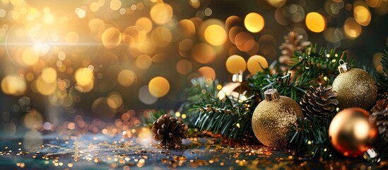 Poster - Festive holiday decorations for Christmas and New Year with copy space image