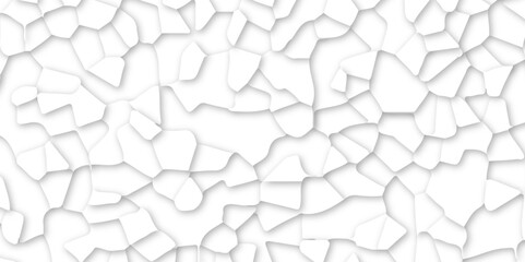 Wall Mural - White stained broken glass background design .white stained glass window art background .abstract seamless pattern with 3d shapes vector backdrop .