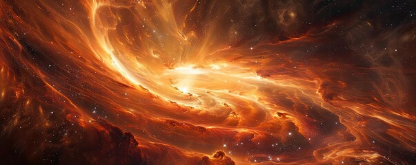 Wall Mural - A stunning cosmic scene featuring swirling clouds of vibrant colors illuminating the vastness of space.