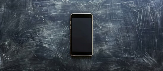 Aufkleber - Smartphone against a blackboard backdrop with copy space image