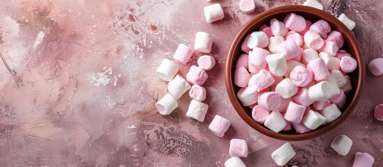 Aufkleber - Textured background with marshmallows on display Copy space image available