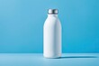 © Dreim - White Water Bottle on Blue Background.