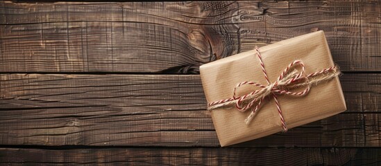 Poster - Top view of a vintage or retro themed gift box with ample copy space in the image