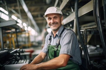 Portrait of a smiling worker in printing industry