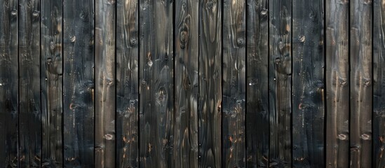 Poster - High quality background of dark natural wood planks for wallpaper or backdrop with copy space image for design or text featuring a vertical composition and surface wooden pattern concept