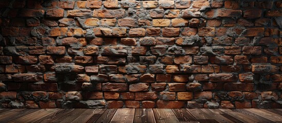 Canvas Print - Free background with brick wall texture providing space for creative product or advertising designs Copy space image included