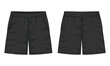 © Ancala - Black casual shorts mockup front and back view
