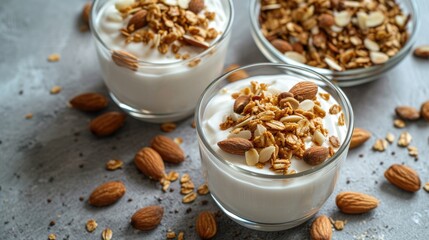 A delicious dessert made with almond nuts, ice cream and a smooth, creamy base.