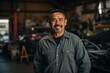 © CojanAI - Smiling portrait of a middle aged car mechanic in workshop