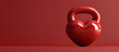 © Earny - A vibrant red heart-shaped kettlebell on a matching backdrop, symbolizing love for fitness and health.
