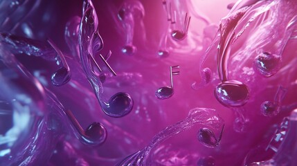 Wall Mural - Abstract Liquid Music Notes Background