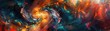 © Thamonchanok - Colorful cosmic swirl showcasing vivid hues of red, blue, and gold, depicting the beauty of a galaxy in motion.