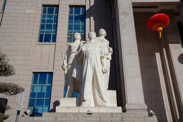 White Marble figure sculpture, Military Museum of the Chinese People's Revolution, Beijing.