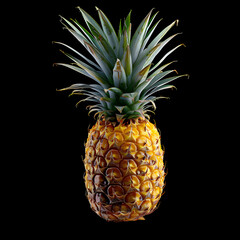 Ripe pineapple fruit isolated on alpha background