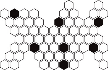 simple abstract black color creative geometric hexagon honeycomb polygon pattern