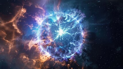 Wall Mural - stunning cosmic explosion with vibrant colors and intricate details, showcasing the beauty and myste