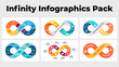 © Always_Infographics - Infinity infographics. Circle Arrows Diagram. Flow puzzle chart. Startup business cycle icon. Clear modern graphic design. 2, 3, 4, 5, 6, 9 steps options . Creative presentation template slide.