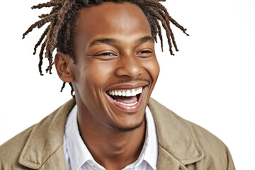 Sticker - Portrait of a Man with Dreadlocks Smiling