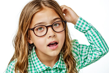 Wall Mural - Thoughtful Young Girl with Glasses