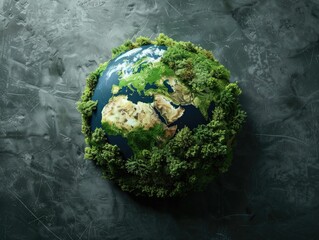 Wall Mural - A picture of the earth completely covered in lush green grass