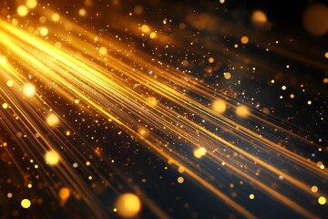 Poster - The background is glitter vintage lights. It is black and gold. It has a defocused appearance.