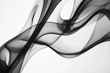 Aufkleber - On a white background, toxic smoke is moving. Black ink water on a white background