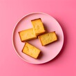 © happie - Bread on a Plate on a Modern Minimalistic Background. Elegant, food-themed illustration perfect for diverse projects, from culinary marketing to home decor