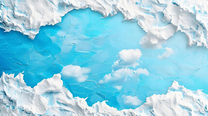 Poster - Abstract Blue Sky Background with White Clouds.