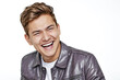 © Rysak - Portrait of a happy young man in a leather jacket