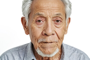 Sticker - Close-up portrait of an elderly man with gray hair and a beard, looking at the camera