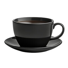 Wall Mural - black cup of coffee isolated on transparent background cutout