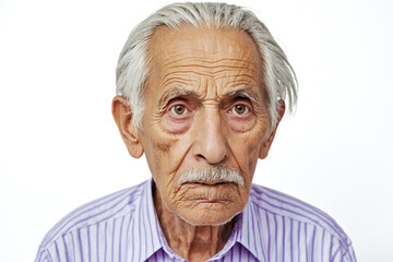 Canvas Print - Portrait of a Senior Man with White Hair and Mustache