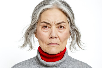 Sticker - Portrait of a Senior Woman with a Serious Expression