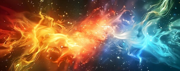 Wall Mural - Abstract Fire and Ice Background.