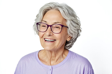 Canvas Print - Happy Senior Woman Wearing Glasses