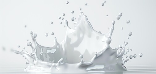 Leinwandbilder - A stunning splash of white liquid captured in motion, illustrating the beauty of fluid dynamics and artistic expression.