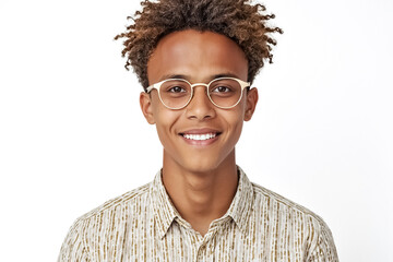 Poster - Young man with a smile wearing glasses