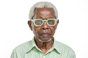 Canvas Print - Senior man with green glasses looking at camera