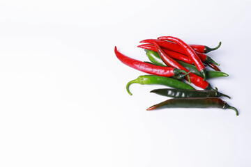 Hot red pepper on white background